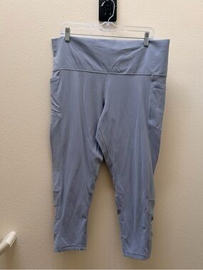 Athleta Salutation Stash Pocket Cinch Leggings 7/8 Blue 2X